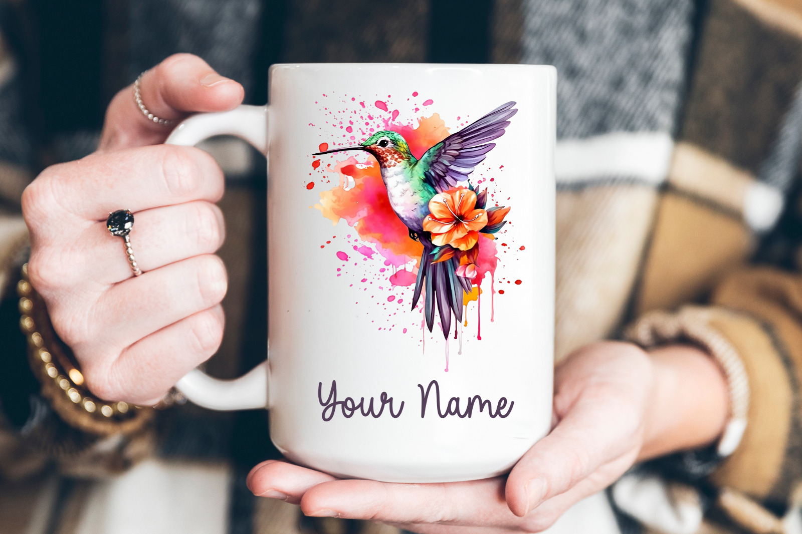 Personalized Hummingbird Coffee Mug, Personalized Gifts, Personalized Mugs