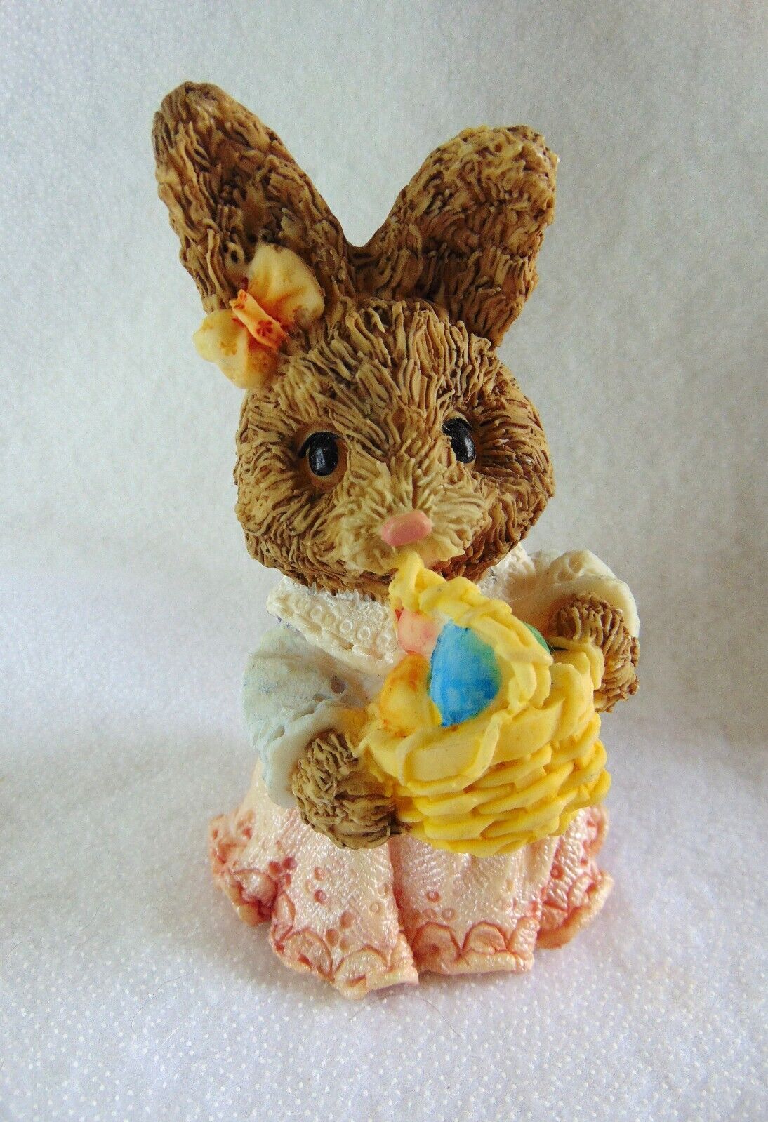 Vintage Easter Bunny w Basket of Eggs Dress Figurine 5\