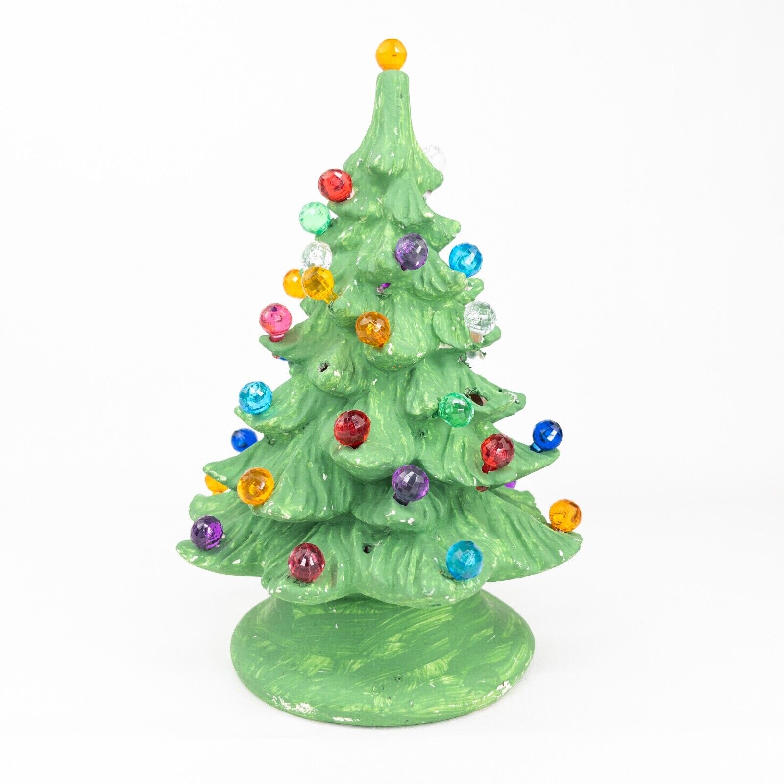 Vintage Plastic 9” Light Up Painted Christmas Tree Form Cadillac Company 1992