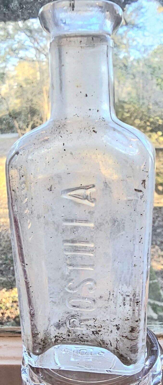 Antique Vintage Frostilla Fragrant Lotion Embossed Clear Bottle 4.5\