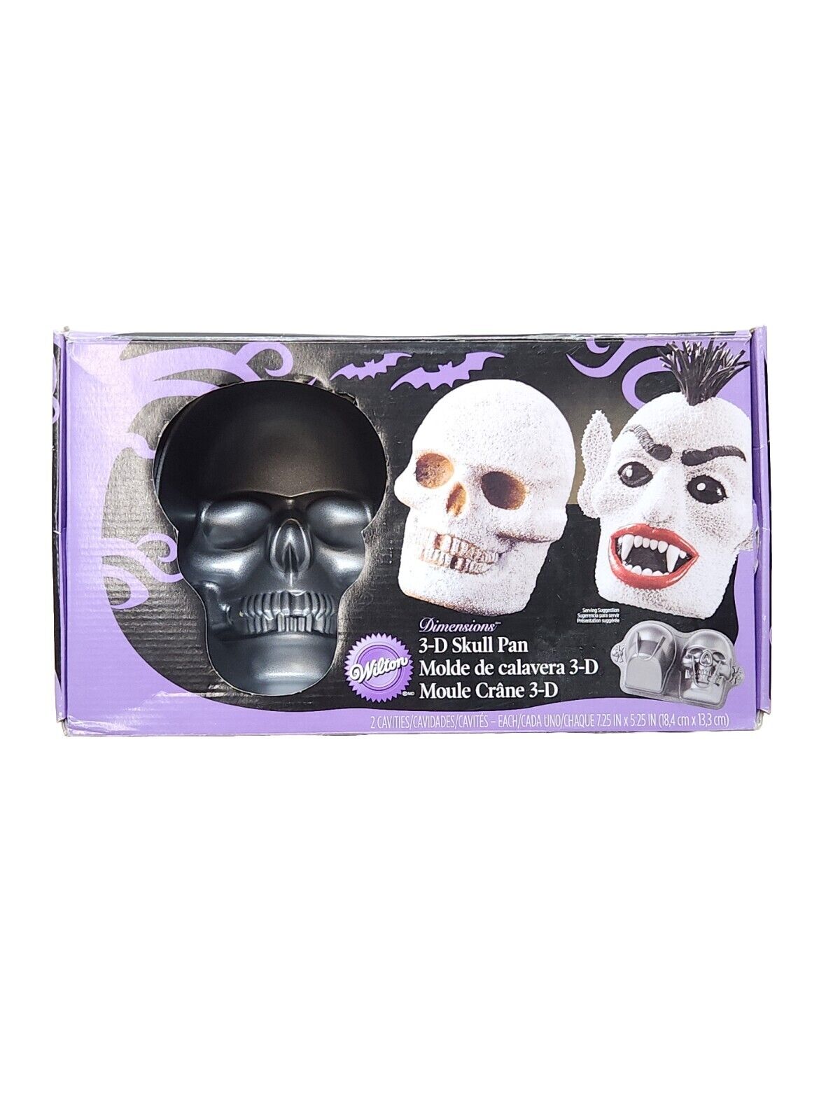 Wilton 3D Skull Cake Pan Cast Aluminum Mold Gothic Pirate Skeleton Halloween