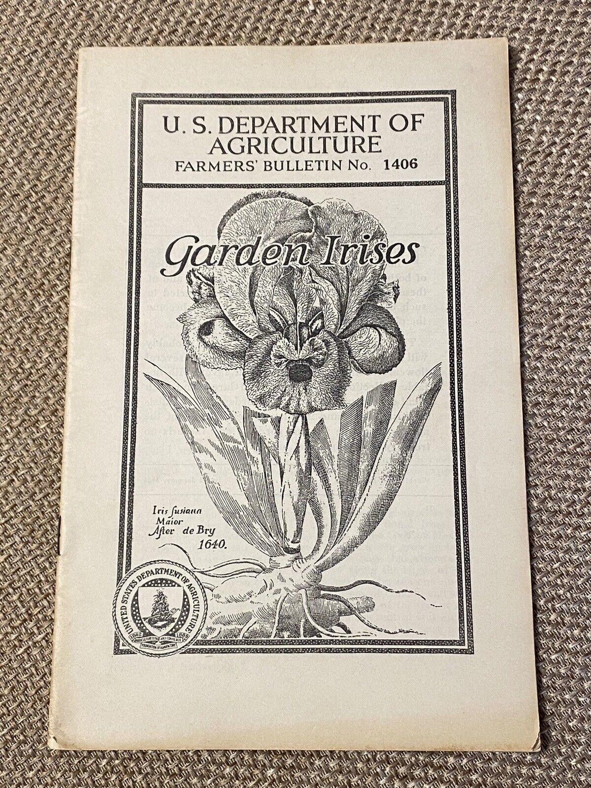 Vintage Gardening GARDEN IRISES 1926 Agriculture Farmer Bulletin Catalog