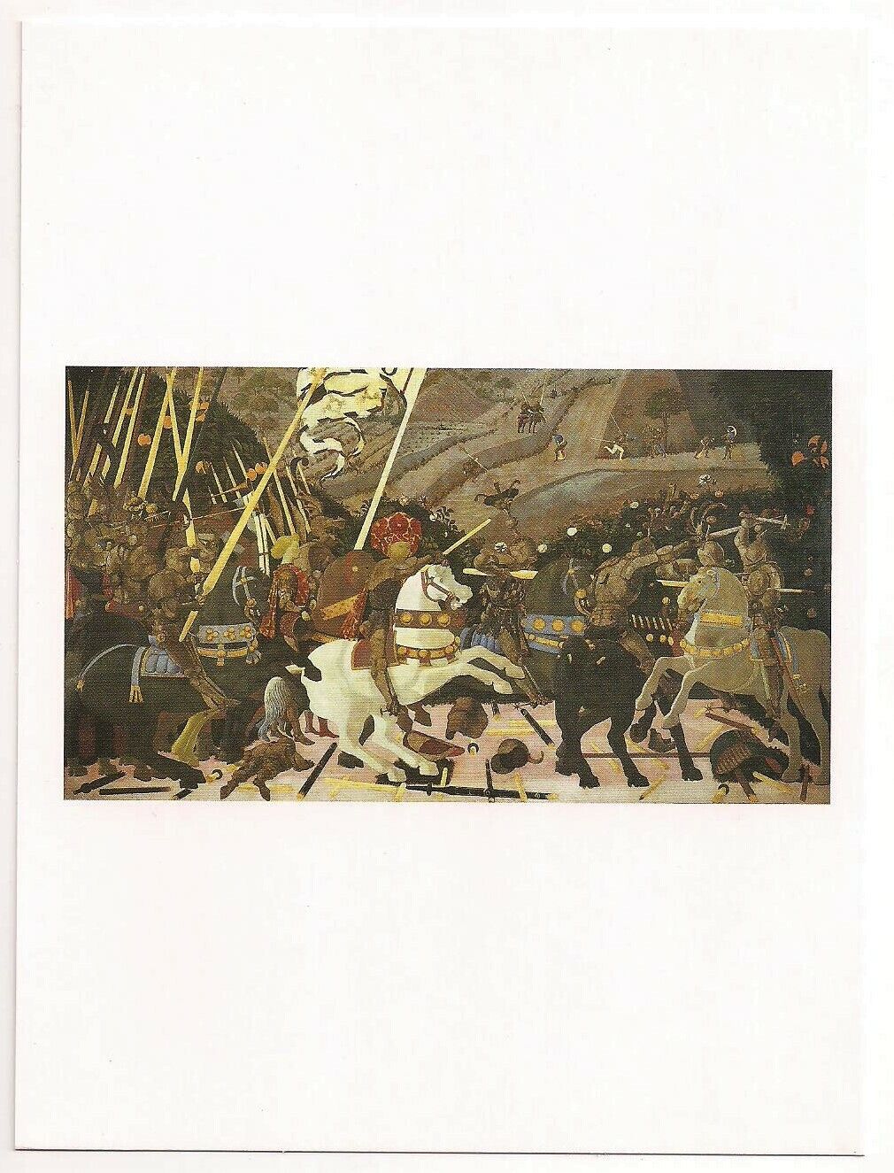 THE BATTLE OF SAN ROMANO Art Postcard PAOLO UCCELLO National Gallery LONDON UK