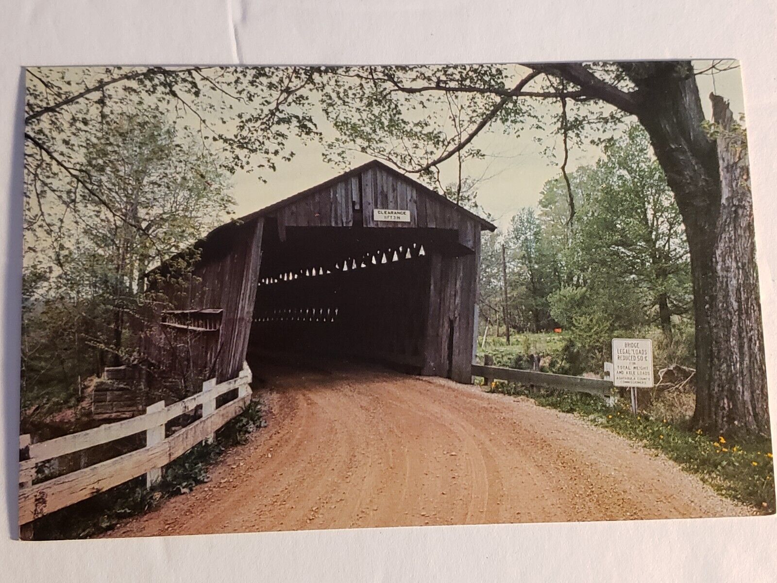 Old Town Lattice Covered Bridge Jefferson Twp Ashtabula Co  OHIO Postcard #101