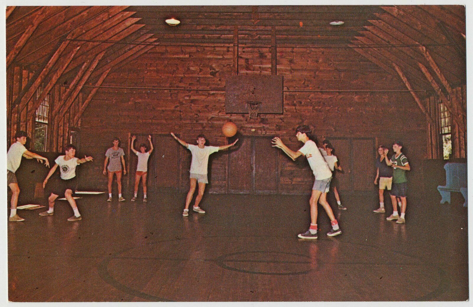 Basketball Game, Cashman Hall, Camp Notre Dame. Lake Spofford, New Hampshire