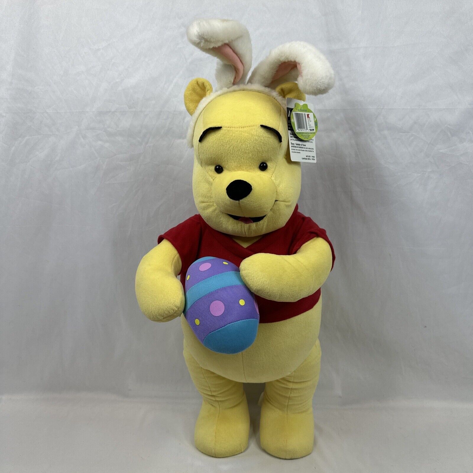 Disney Rare Large Gemmy Industries Stand Up Winnie The Pooh Easter Plush -Read