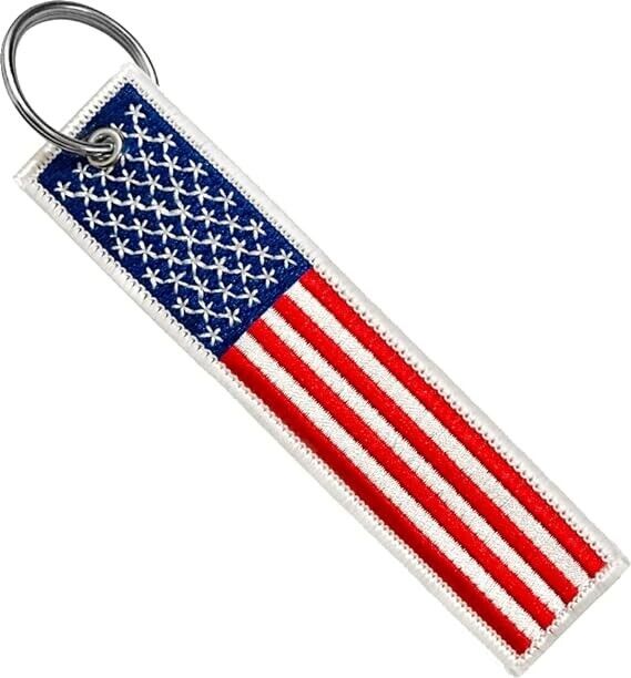 Flag Keychain Tag with Key Ring, EDC for Motorcycles, Scooters, Cars and Gifts