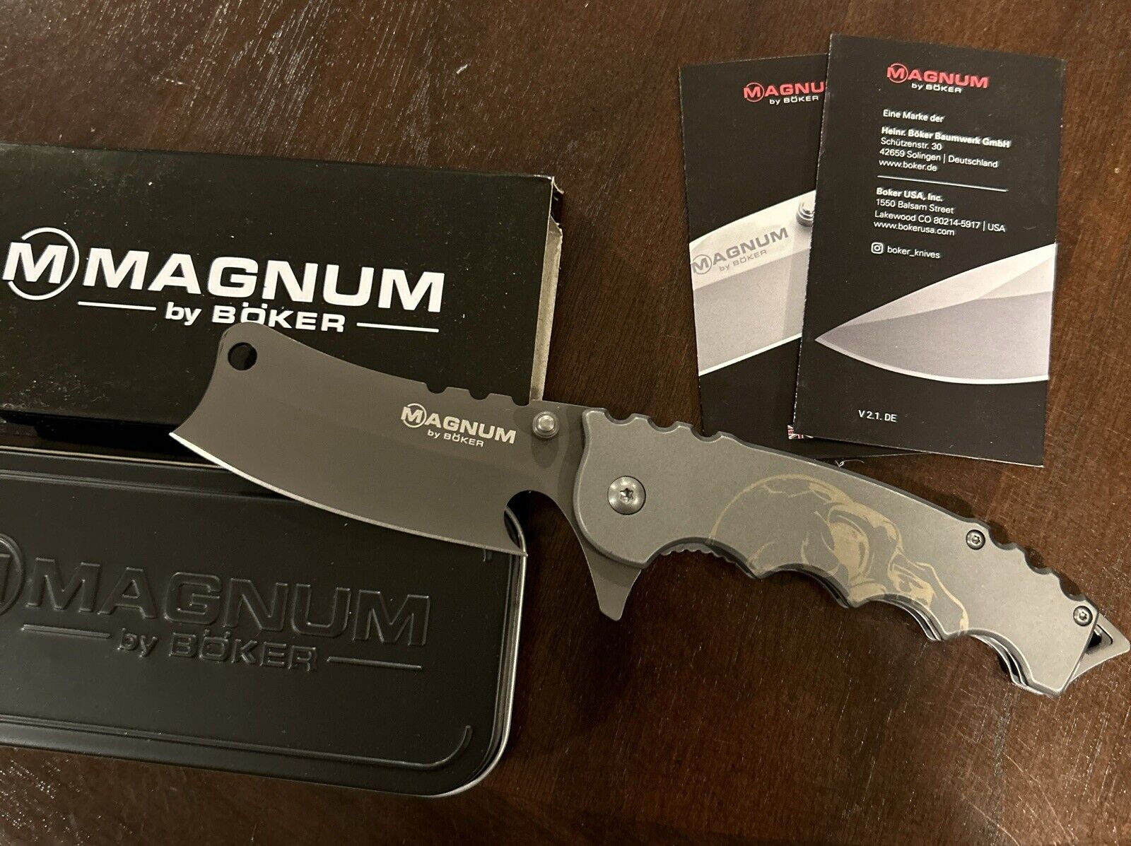 Boker Magnum Mortem Folding Cleaver Pocket Knife 01ry217