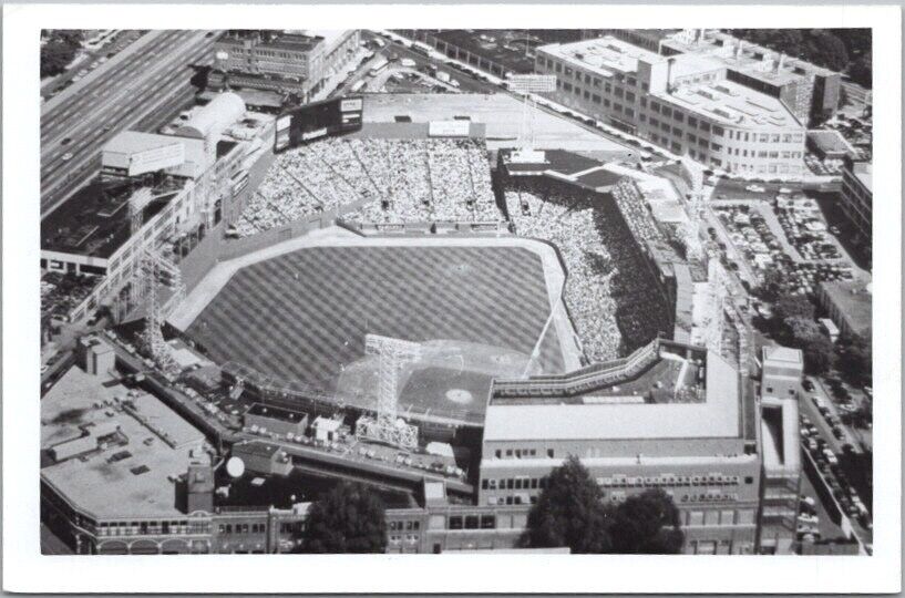 BOSTON RED SOX Baseball RPPC Real Photo Postcard FENWAY PARK Aerial View c1970s