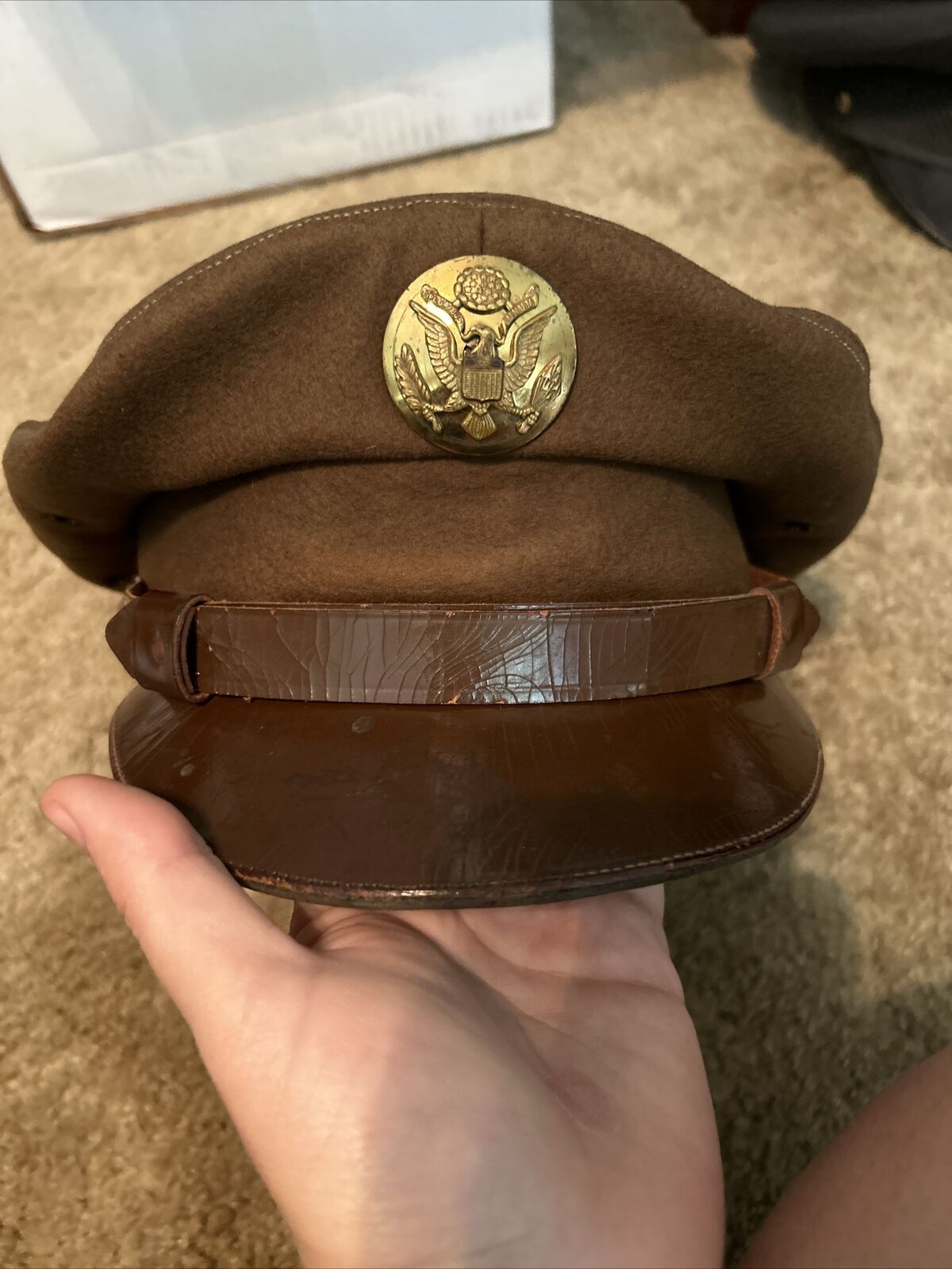 WW2 US Army Military Enlisted Men’s Visor Cap Hats