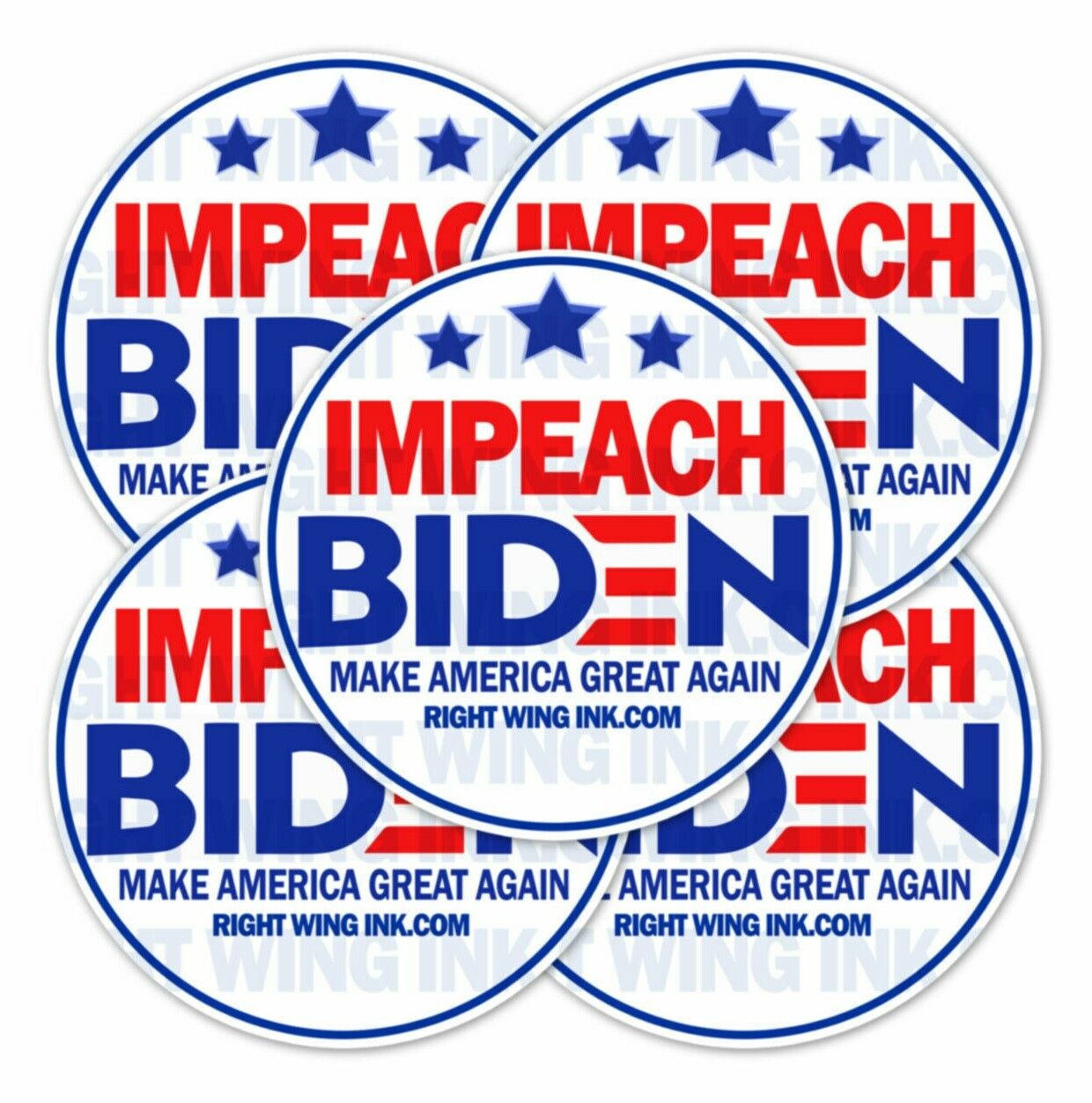 Impeach Biden Bumper Sticker Round Pro Trump Bumper Sticker tri* 5 PACK 3\