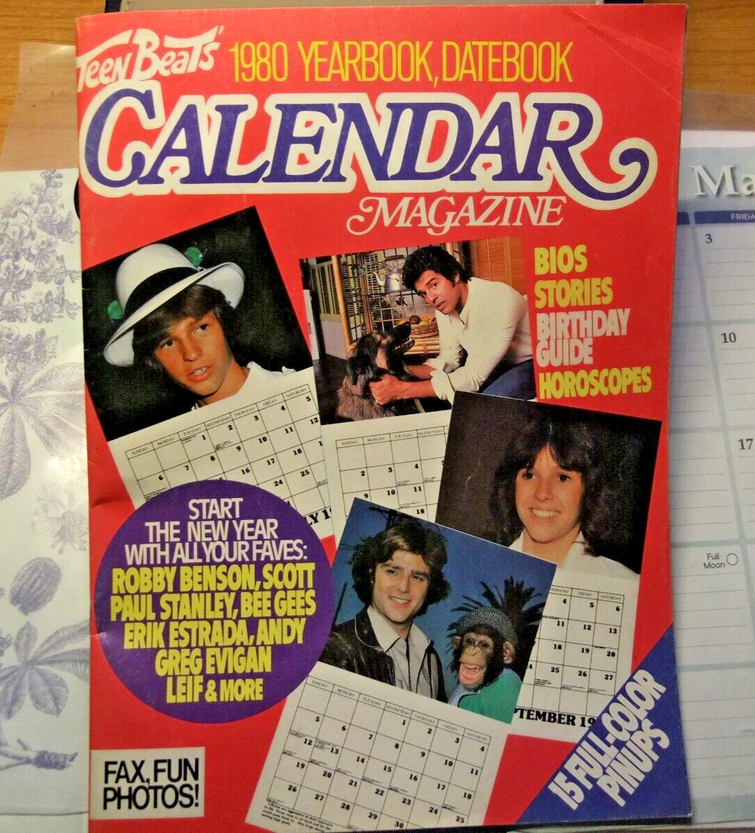 Rare Vintage 1980 Teen Beat\'s Calendar Magazine Yearbook Datebook Unused Great