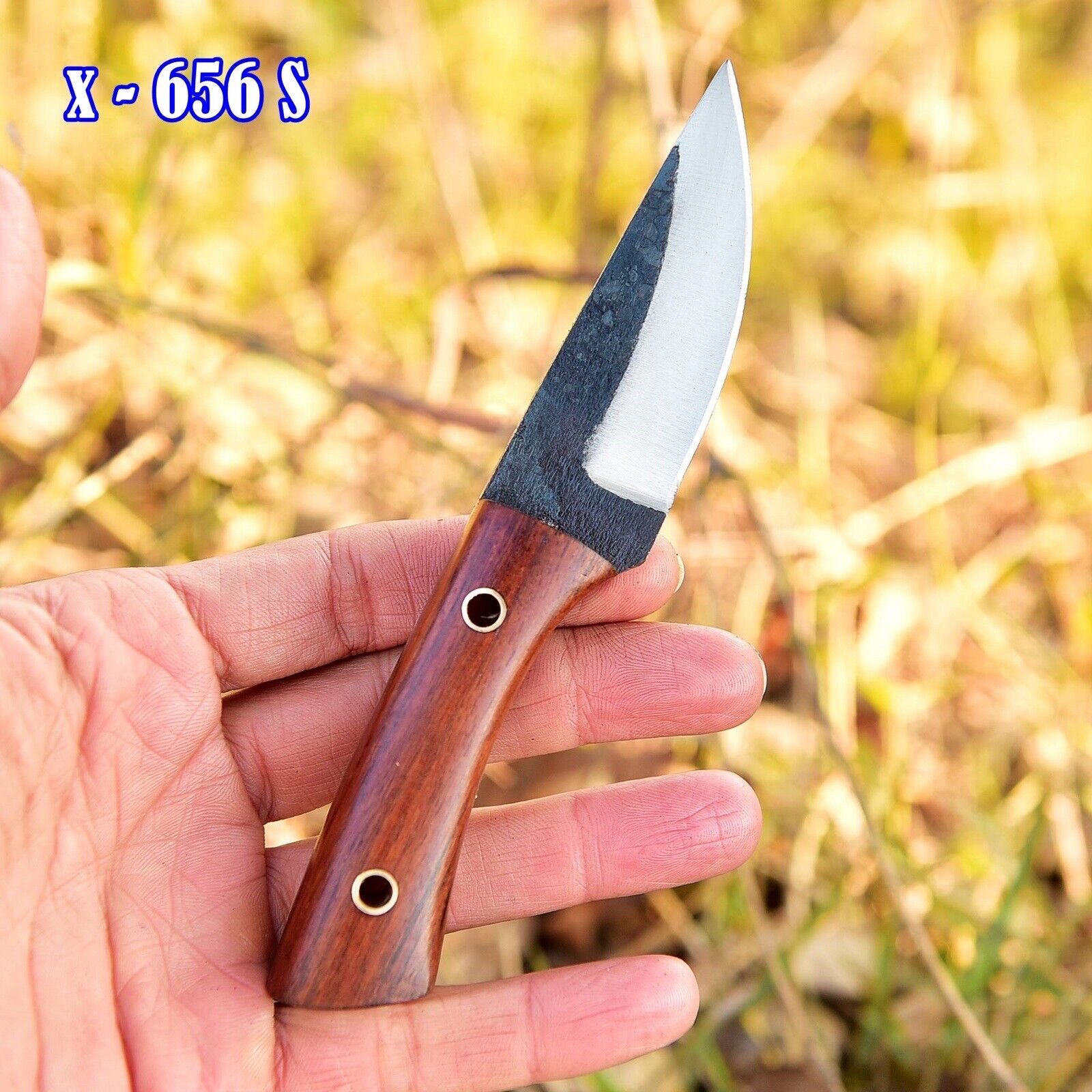 Custom Hand forged High Carbon 1095Steel Fixed Blade Skinning Knife Wood Handle