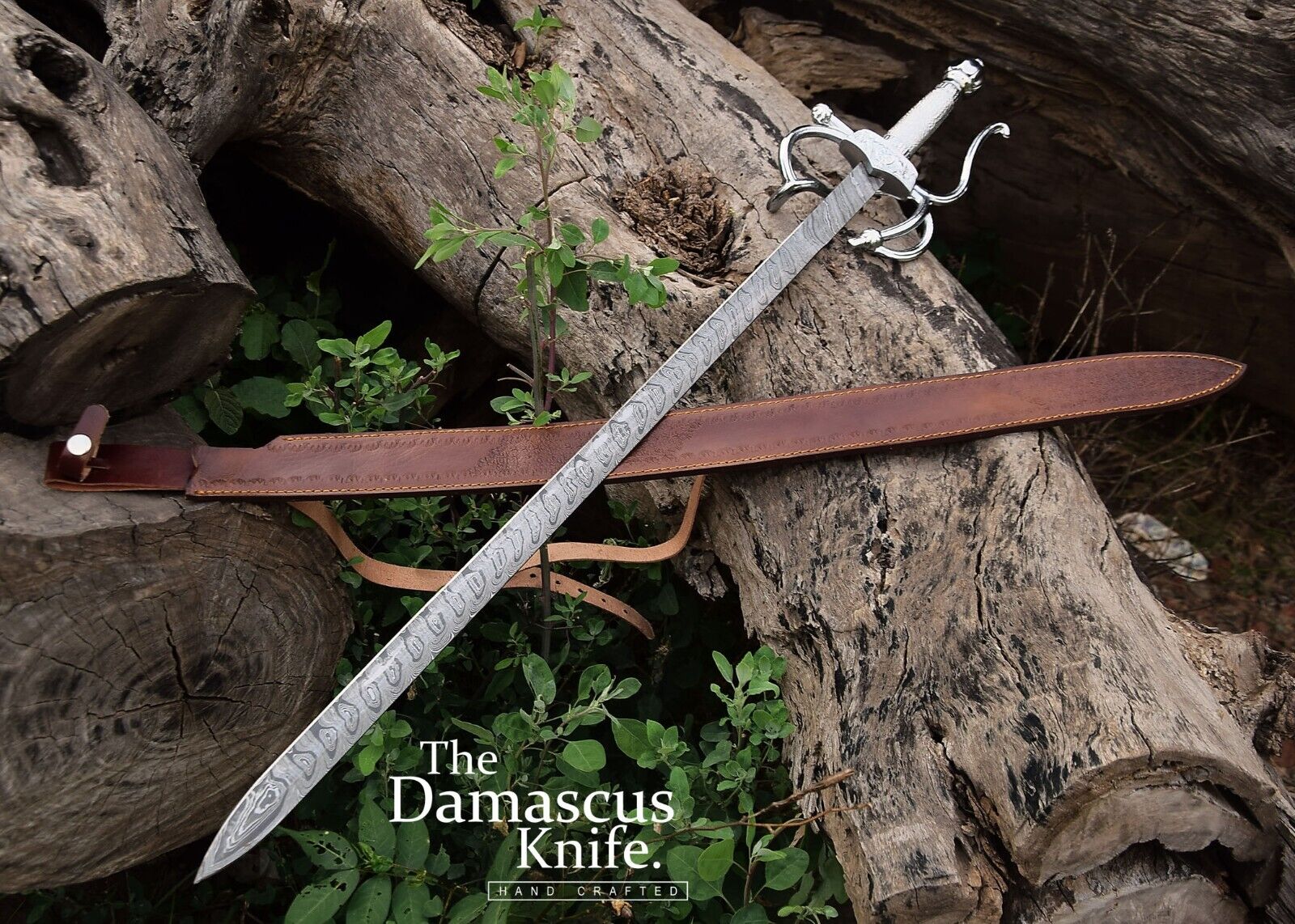 Famous Damascus Steel Long Medieval Battle Ready Replica Legend Of Zorro Sword
