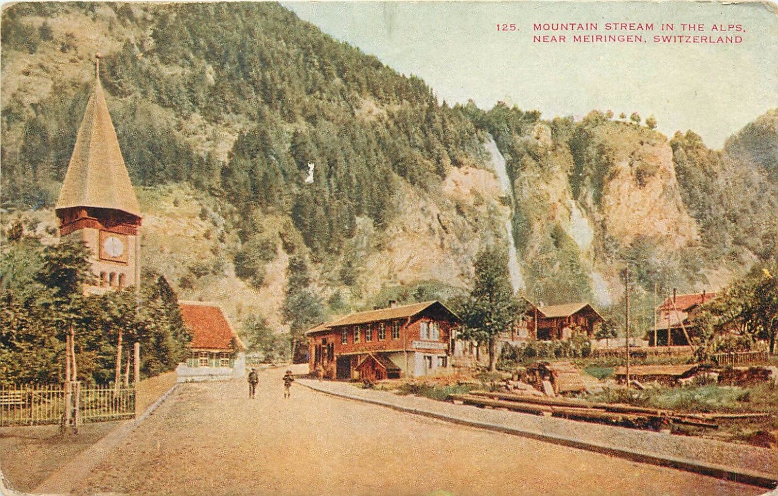 Mountain Stream in the Alps near Meiringen, Switzerland Postcard