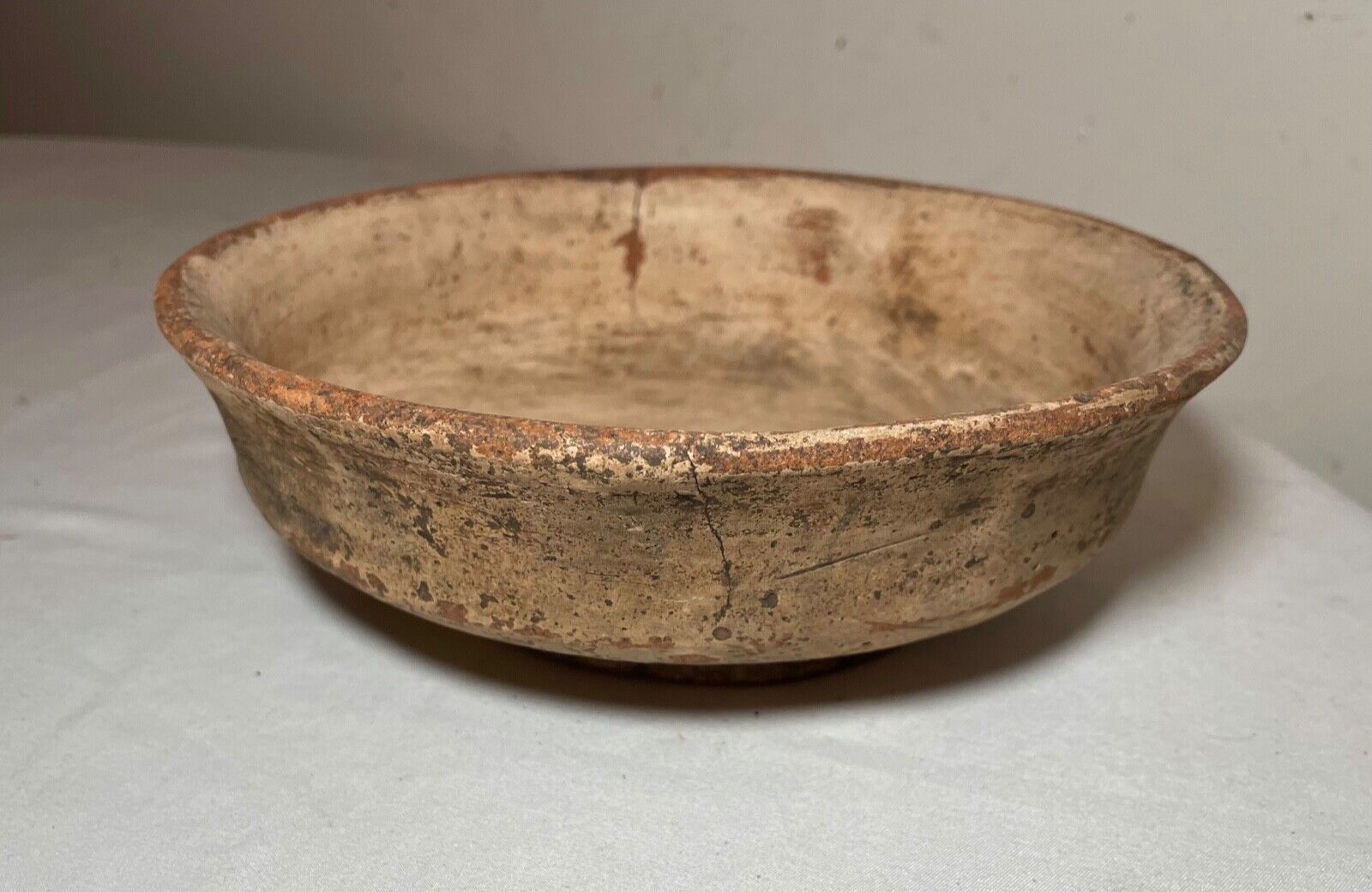 antique Mayan Mexican pre columbian 400-600 A.D. footed bowl pottery sculpture /