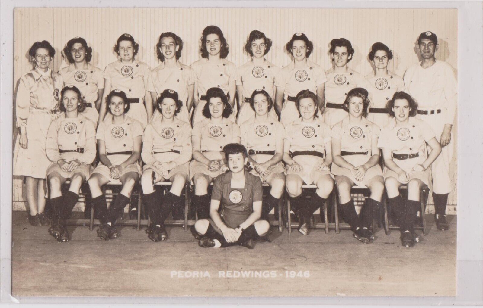 1946 Peoria Redwing AAGPBL RPPC RARE MINT Female PRO Baseball Team Vintage