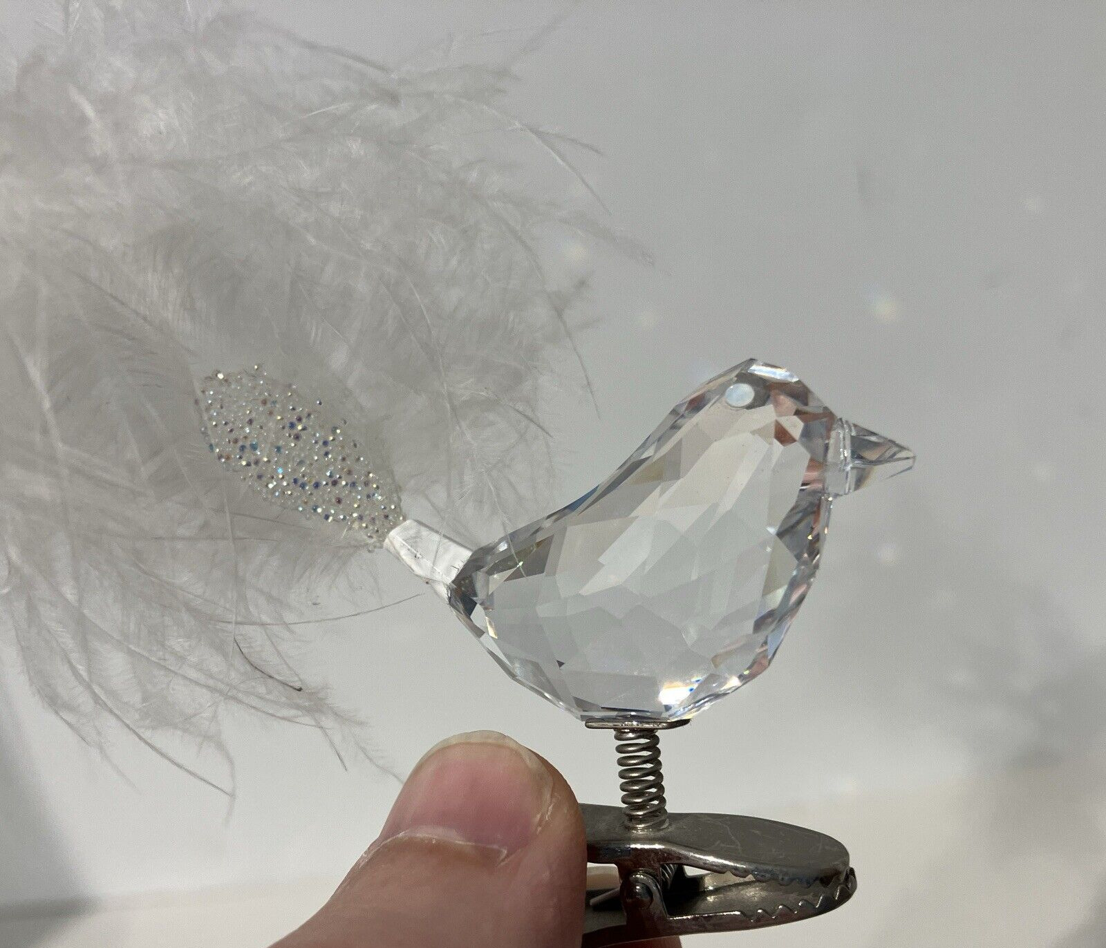 Swarovski Crystal Winter Bird Clip Ornament 2007 Feather 0946477