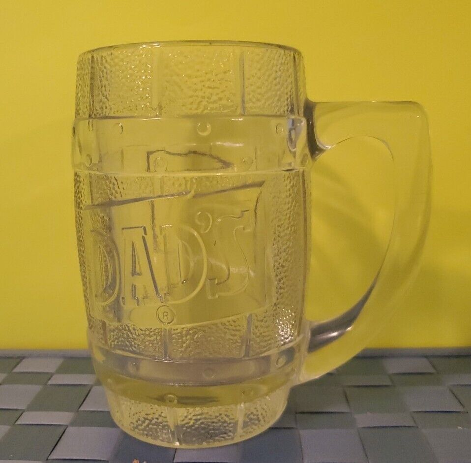 Vintage Dad\'s Root Beer Glass Mug Barrel Style Embossed Glass Stein 5\