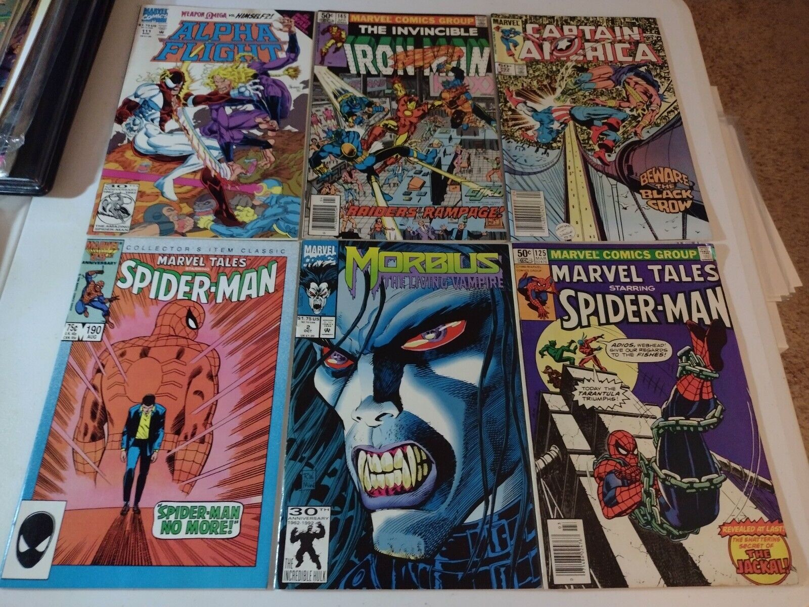 Random Marvel Comics Lot Marvel Tales, Morbius, Spider-Man, Cpt. America, etc