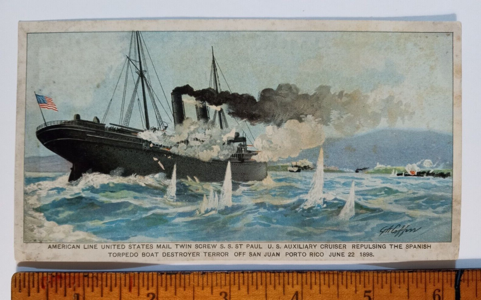 BUFFALO NY TRADE CARD 1901 PAN-AMERICAN- EXPOSITION STEAMSHIP LINE 1898 WAR
