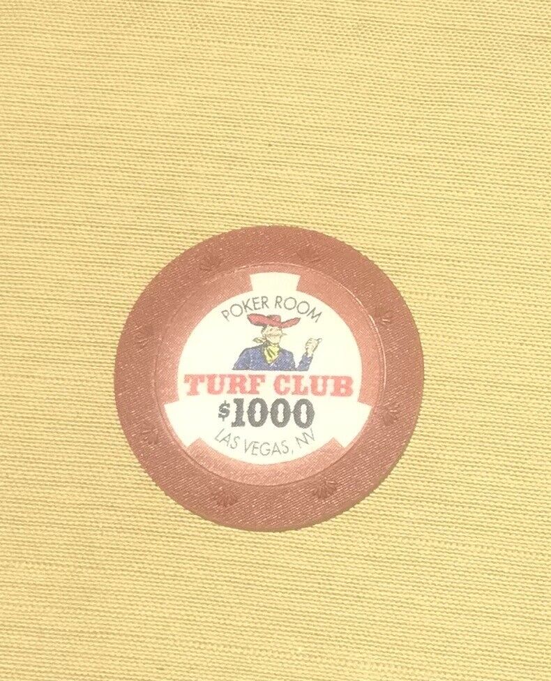 Vintage Turf Club Poker Room RARE $1000 Poker Chip Las Vegas NV