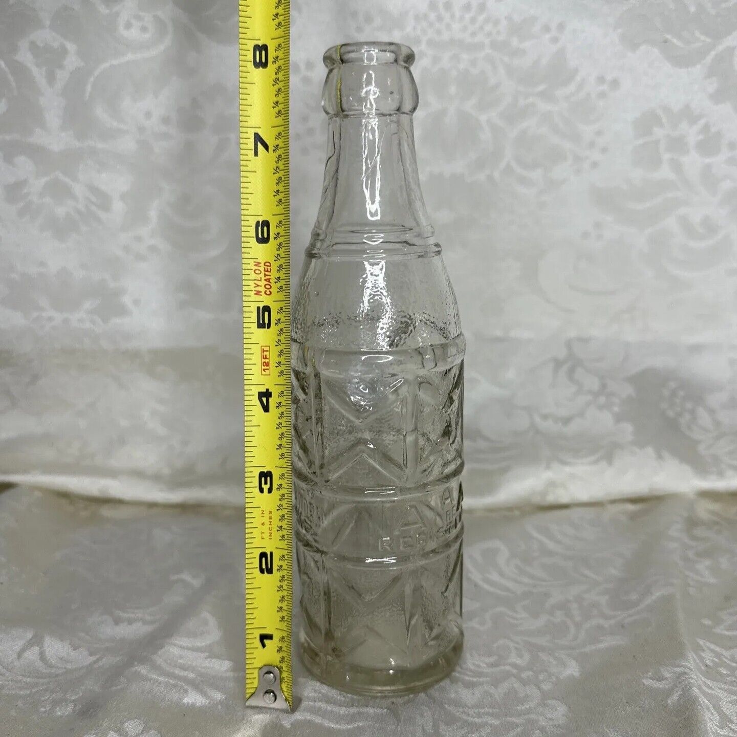  WHARTON GLASS SODA BOTTLE A A Registered Vintage RARE  Embossed Bottling Works