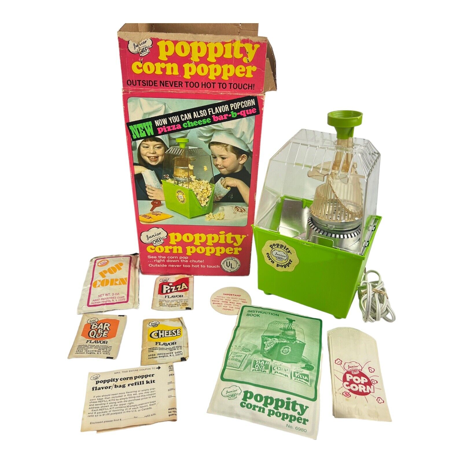 Argo Junior Chef Poppity Corn Popper Air Popcorn Maker Machine Kids Vintage 1970