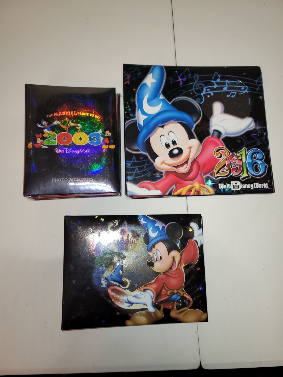 Lot of 3 Disney World Theme Park Photo Albums Book 2003, 2016, 4 Parks 1 World.
