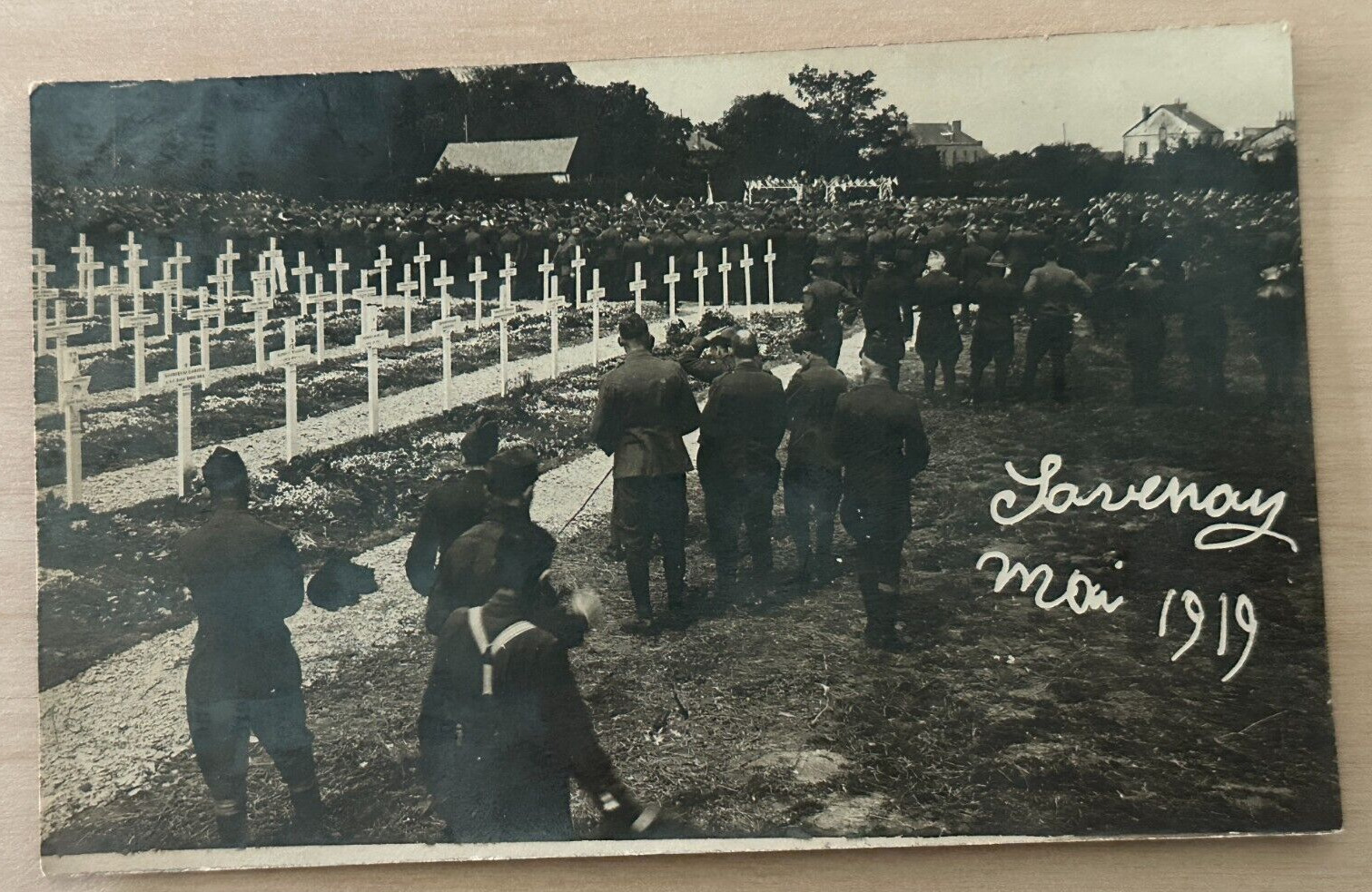 Vintage WWI Postcard - World War 1 - Lavernoy, France 1919 Military Cemetary
