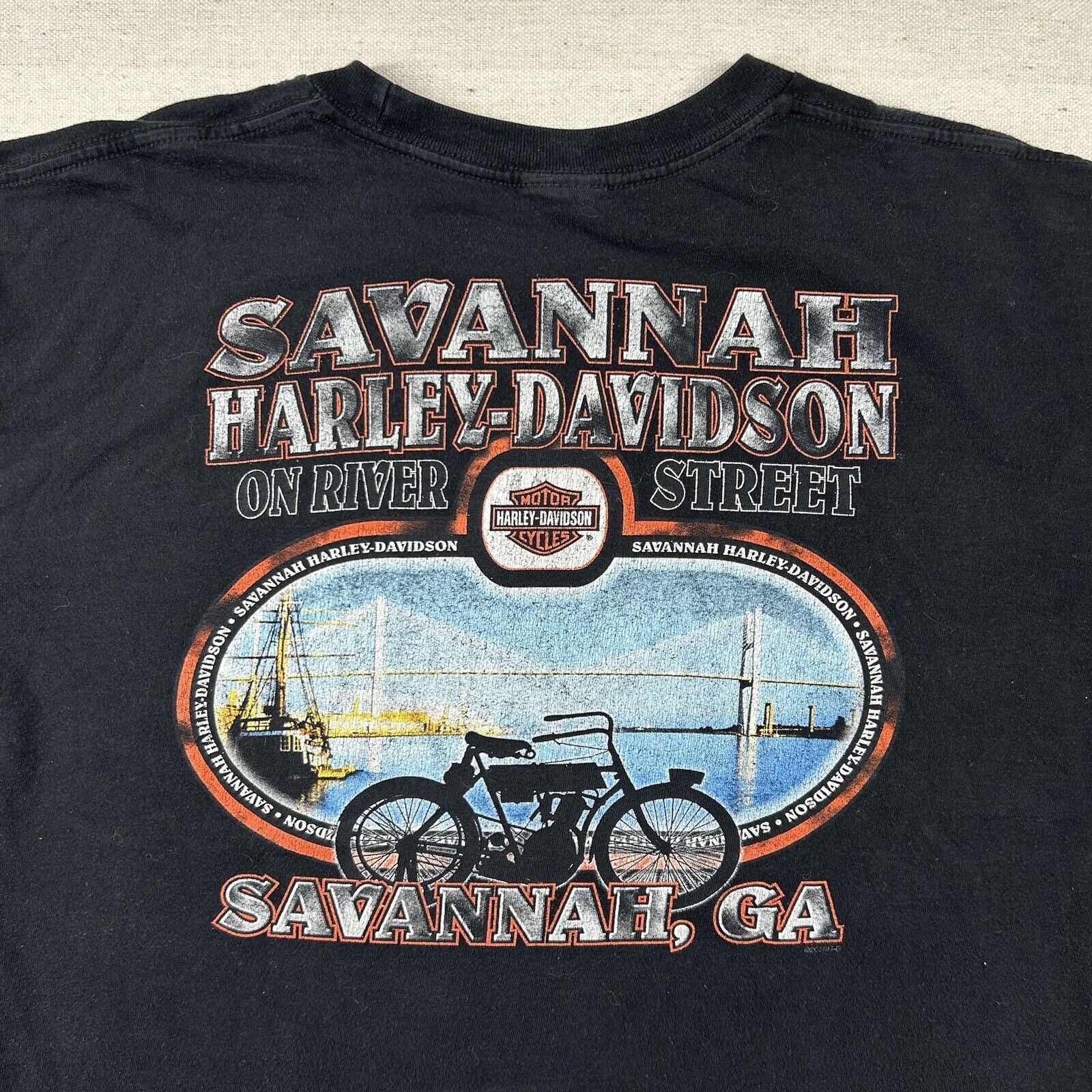Vintage Harley Davidson Shirt Mens 2xl Savannah Motorcycle River St. Biker Y2K