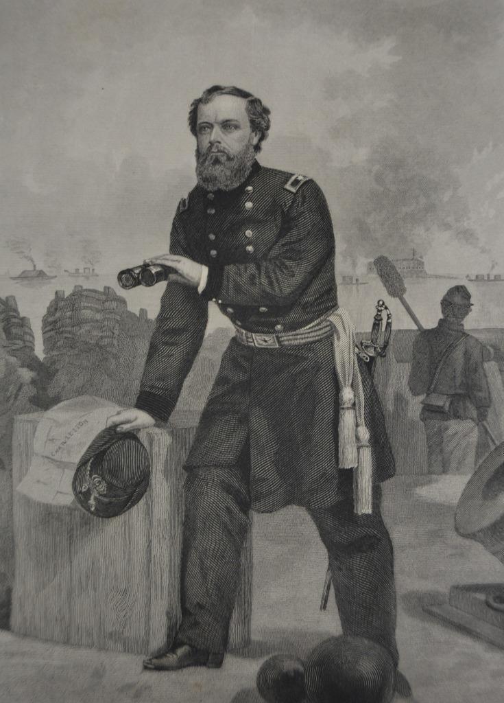 Antique US Civil War General Quincy Gillmore Engraving Original 1864 History