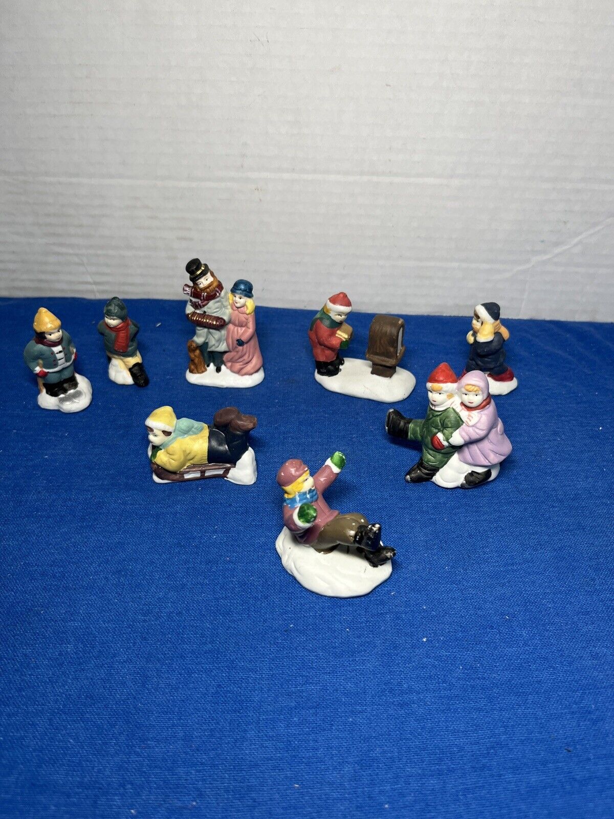 Lot OF 8 Winter Snow Figurines Porcelain Made in China