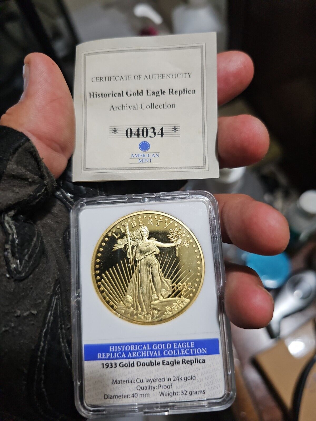1933 Gold Double Eagle Replica 24k Gold Layered Proof