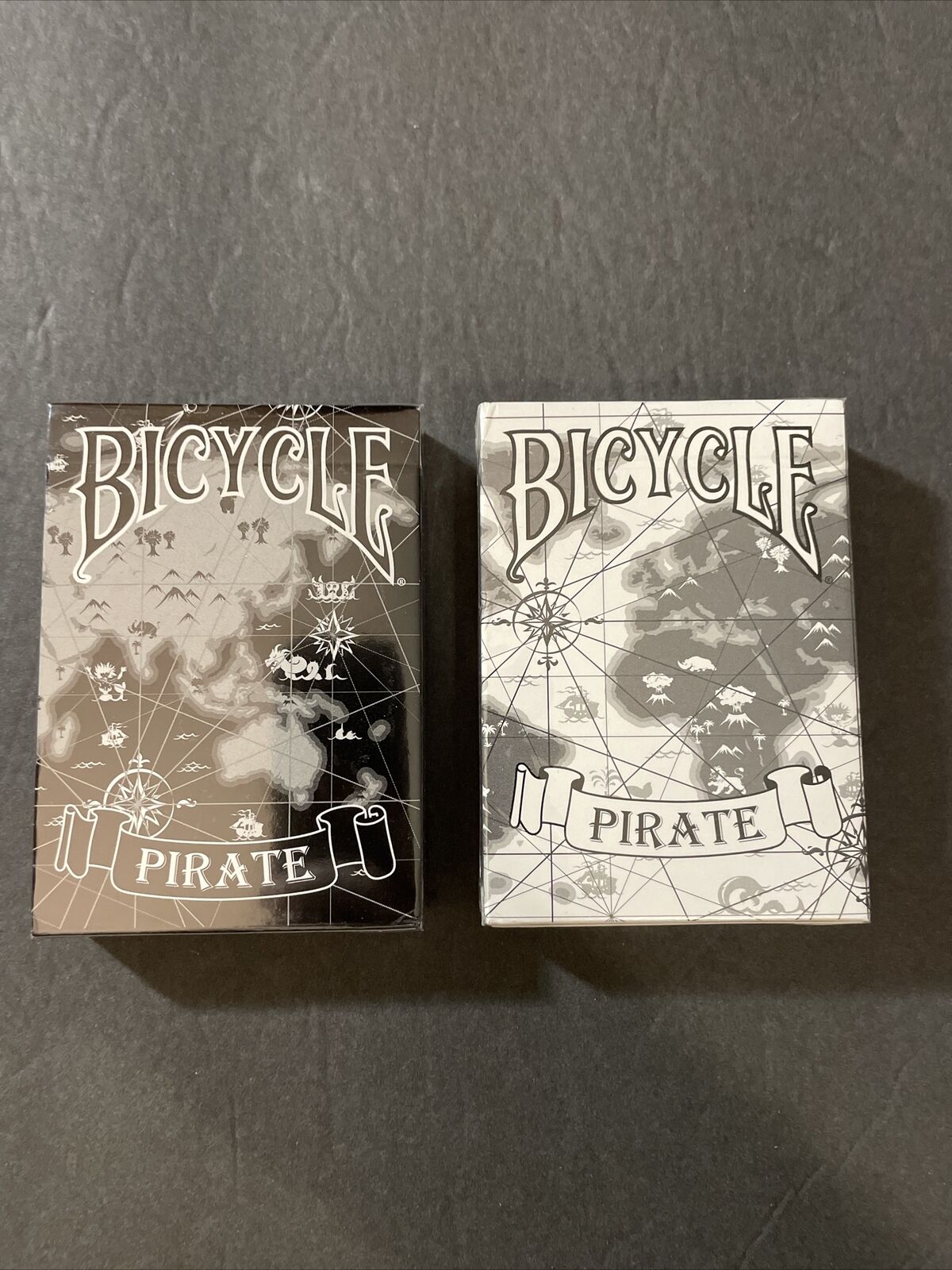 BICYCLE White & Black Pirate pair Playing Card deck NEW SEALED USPCC Duan Zhang