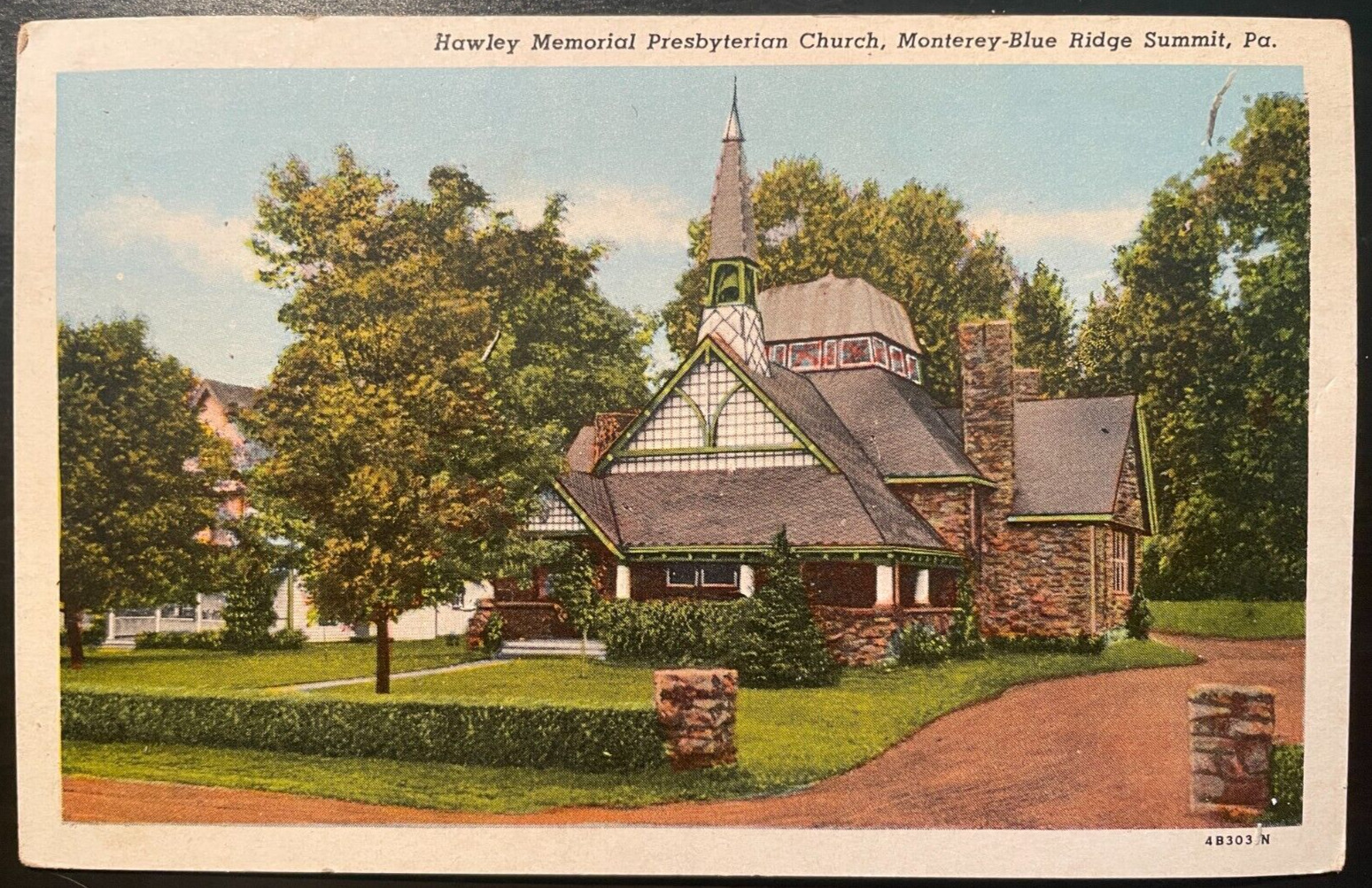 Vintage Postcard 1960 Hawley Memorial Presbyterian Church, Blue-Ridge Summit, PA