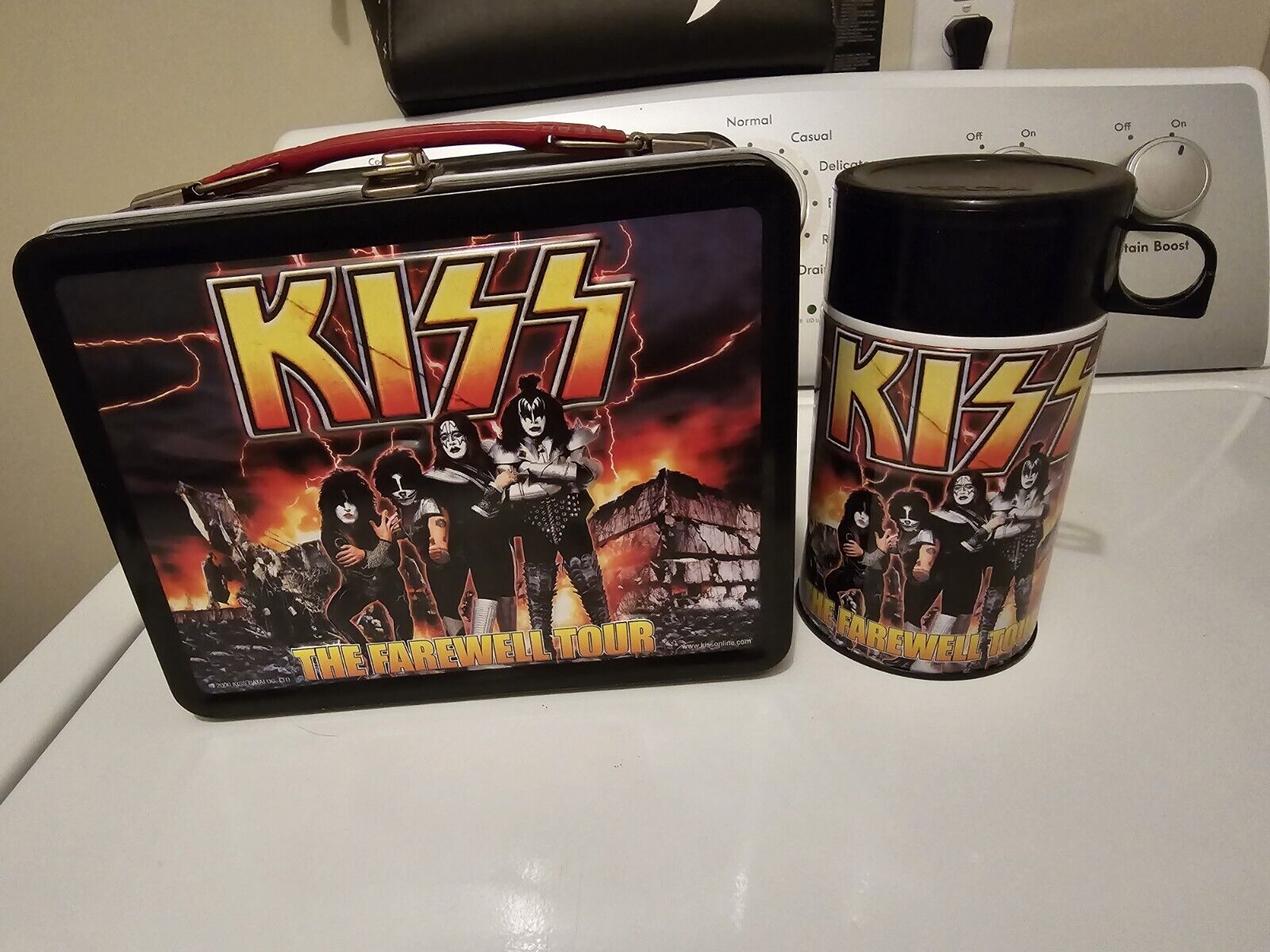 KISS Retro Metal Tin Lunchbox The Farewell Tour With Thermos Rare Rock n Roll