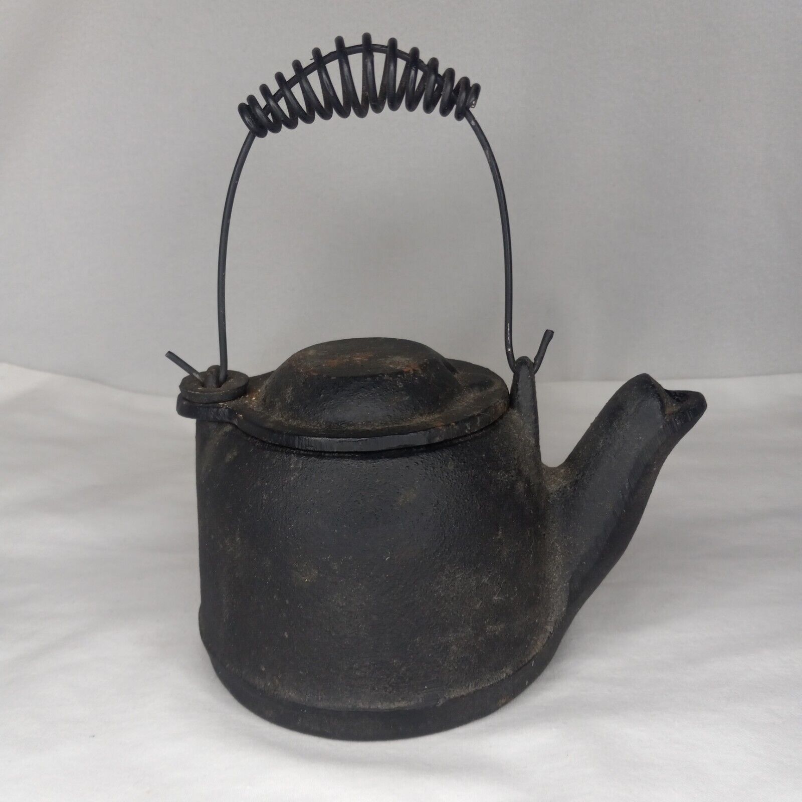 Miniature GRISWOLD Black Cast Iron Tea Kettle Handled Pot