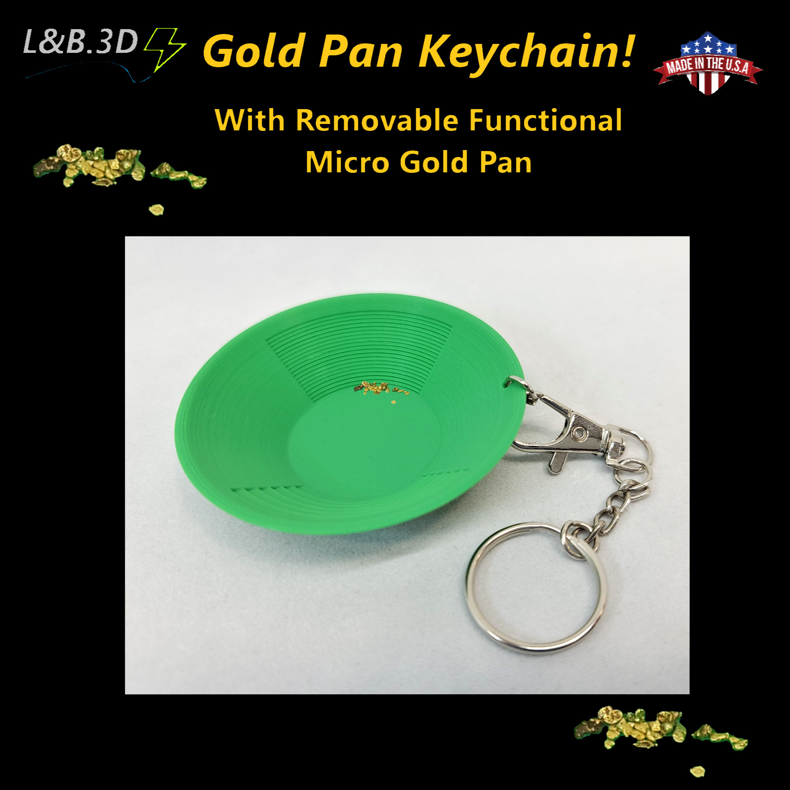 Micro Gold Pan Keychain