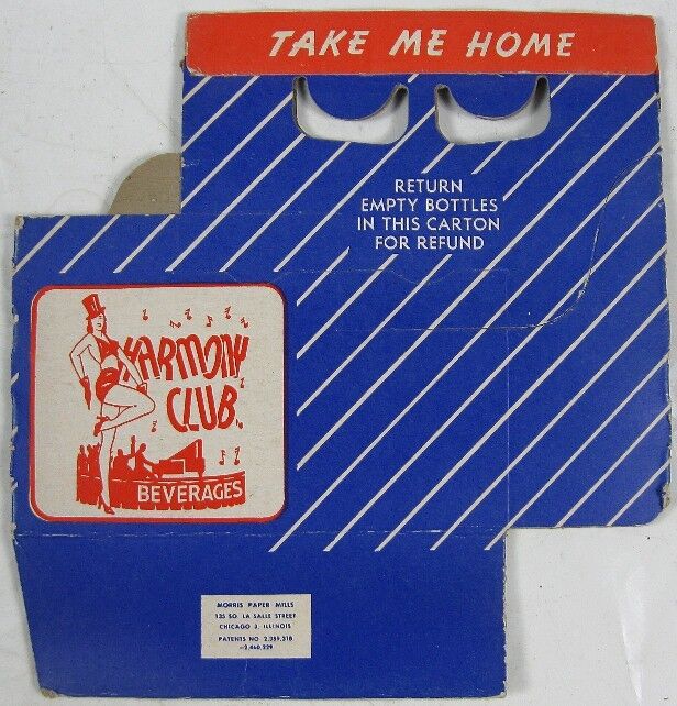 1940\'s-50\'s 6 Pack Bottle Holder Harmony Club Beverage Cleveland, OH