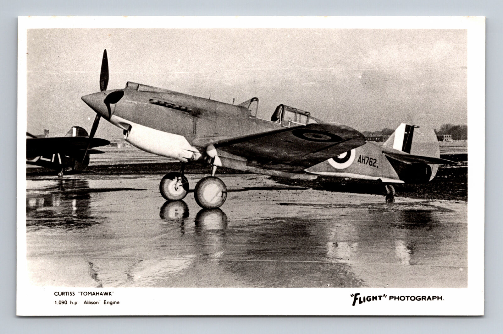 RPPC RAF Curtiss Tomahawk P-40 Warhawk FLIGHT Photograph Postcard