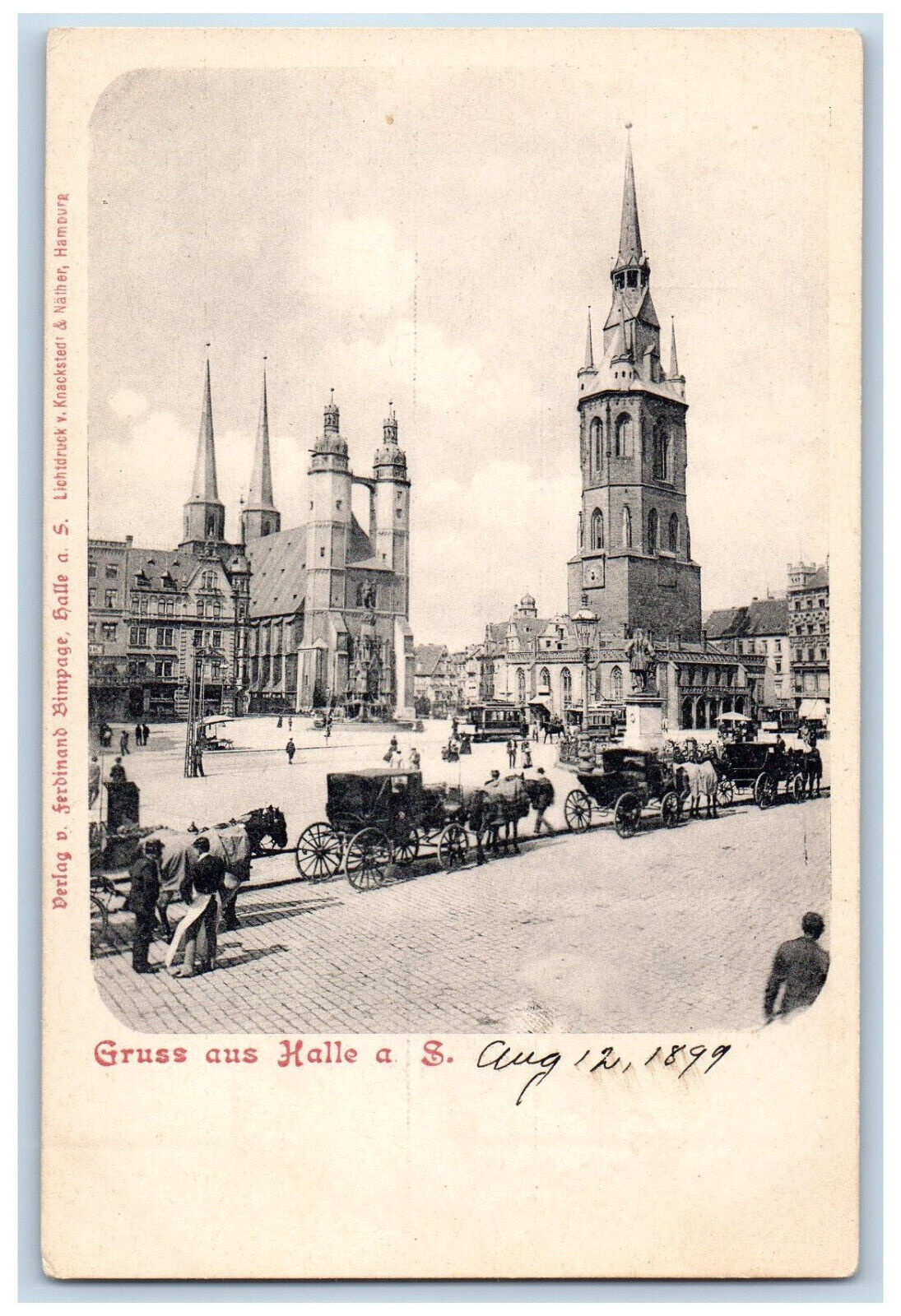 Saxony-Anhalt Germany Postcard Gruss Aus Halle (Saale) 1899 Unposted Antique