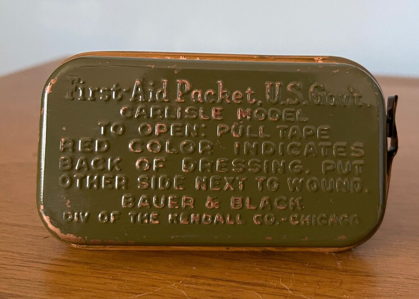 NOS 1943 WWII U.S. Carlisle First Aid Kit Bauer and Black Bandage Kit Sealed