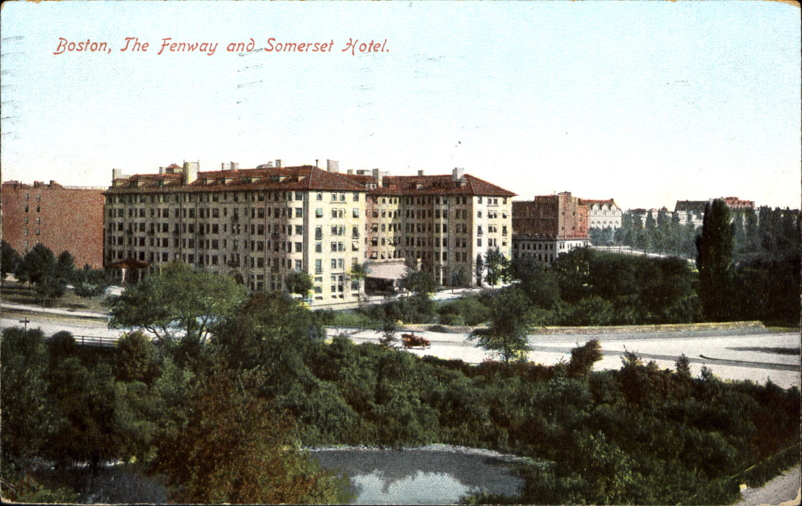 Boston MA Massachusetts ~ The Fenway and  Somerset Hotel ~ mailed 1907 ~ Robbins