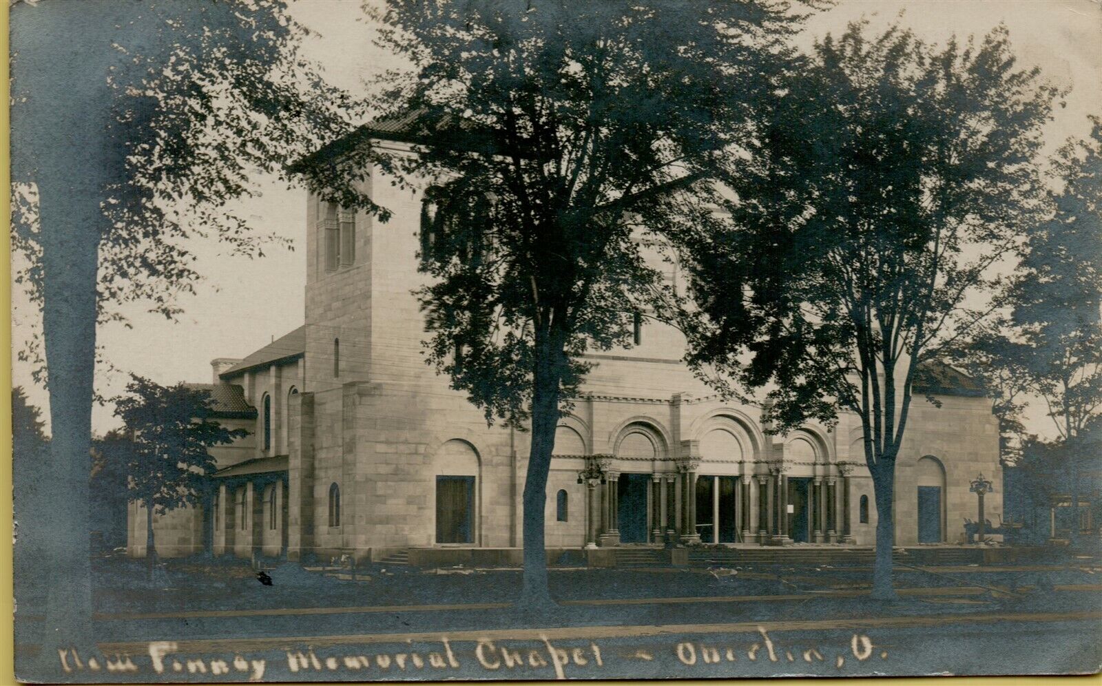 1908 Exterior Finney Memorial Chapel Oberlin OH RPPC Real Photo Postcard C47