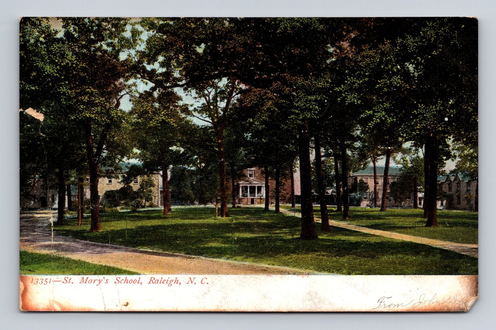 Raleigh NC- North Carolina, St Mary's School, Antique, Vintage c1908 Postcard