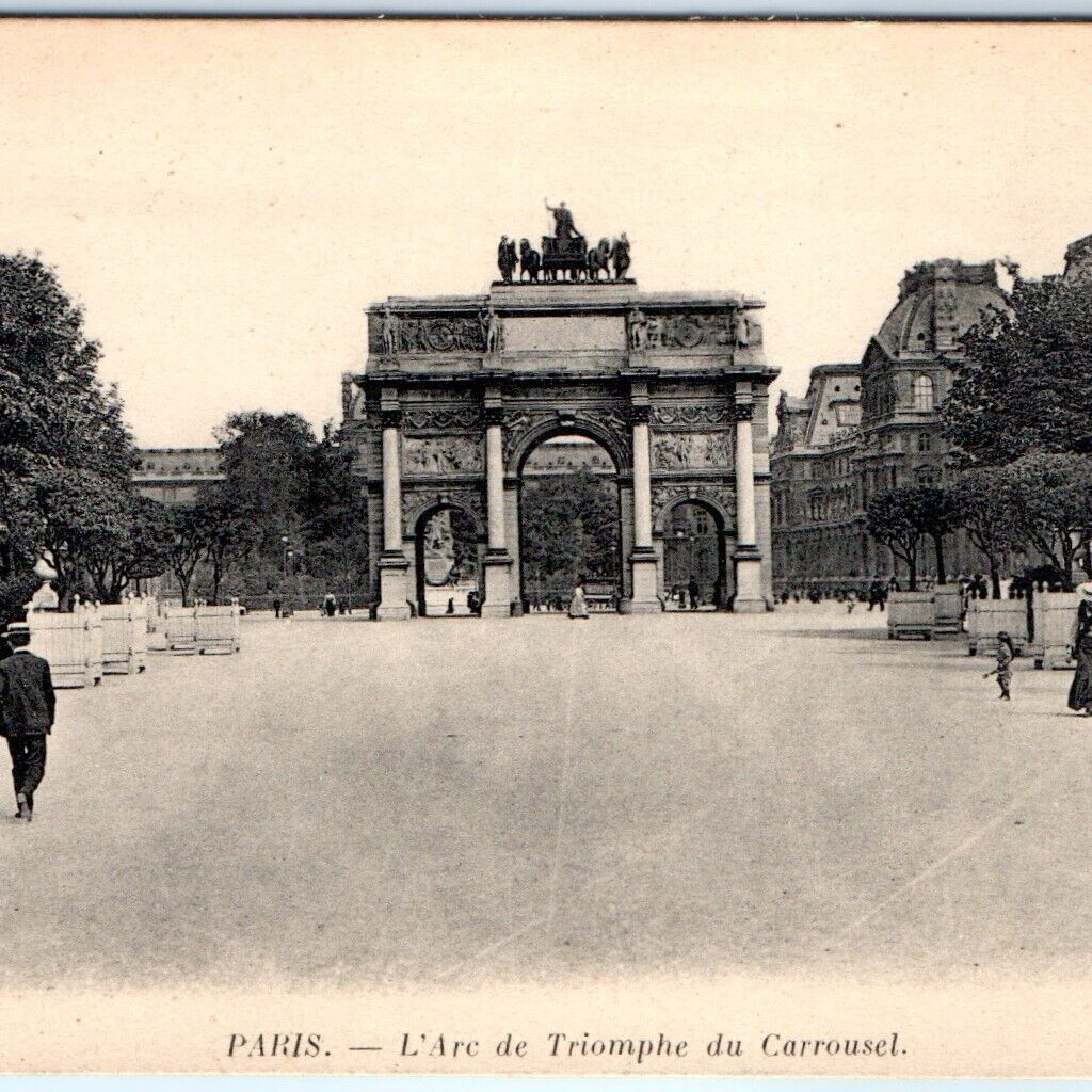 c1910s Paris, France L'Arc de Triomphe du Carrousel Postcard Napoleon's Arch A78