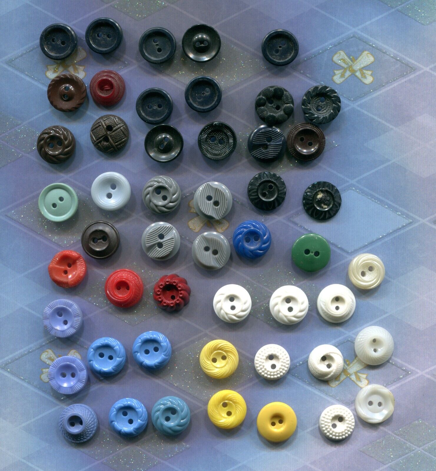 45  Small VINTAGE  PLASTIC BUTTONS  - Item# 788