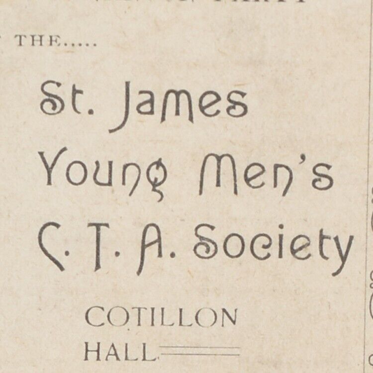 1897 St James Young Men\'s CTA Society Berkeley Orchestra Harvard Cambridge MA