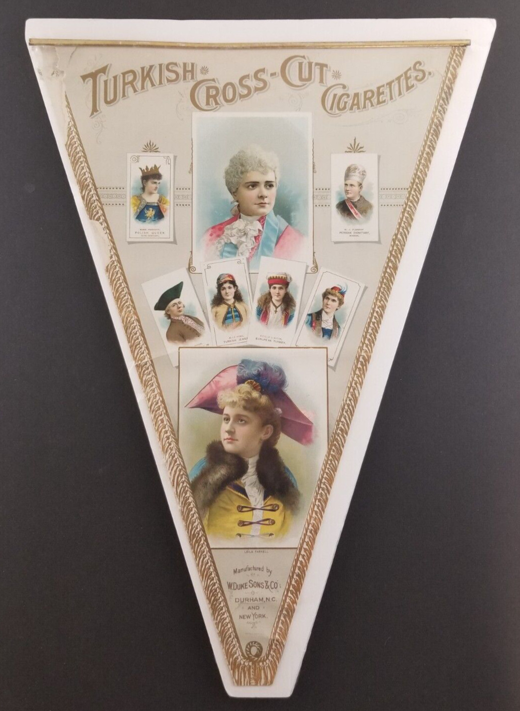 Vintage 1880\'s Duke Sons Tobacco Cards Cardboard Store Banner (Has Some Damage)